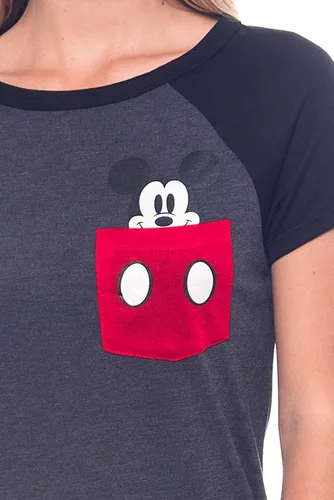 Miniatura 2 de Disney Junior T-shirt Mickey Mouse Peeking out of Pocket Print Tee Grande Negro
