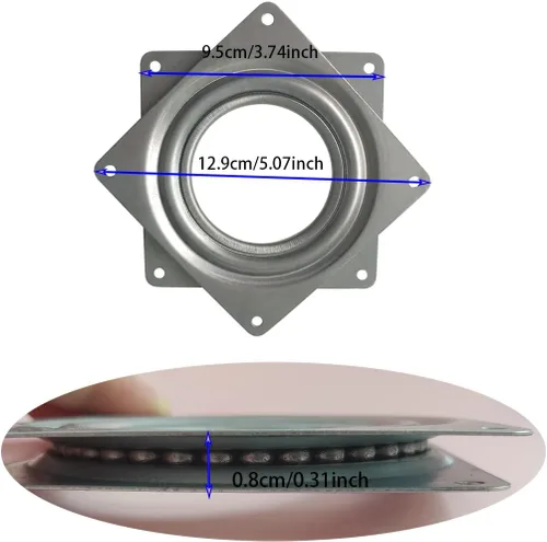 Miniatura 3 de 1 Pieza Rodamientos de Plataforma Giratoria Lazy Susan de 6 Pulgadas, Plataforma Giratoria Lazy Susan, Plataforma Giratoria Cuadrada, Placa