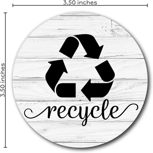 Miniatura 2 de Imanes rústicos de basura y reciclaje, imán de reciclaje de granja de 3.5 pulgadas para basura, calcomanías magnéticas de reciclaje para cubo