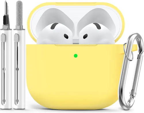 Miniatura 15 de Ljusmicker – Funda para AirPods 4 (2024) con cierre magnético en la tapa y juego de limpieza, funda protectora de silicona suave para Apple AirPods