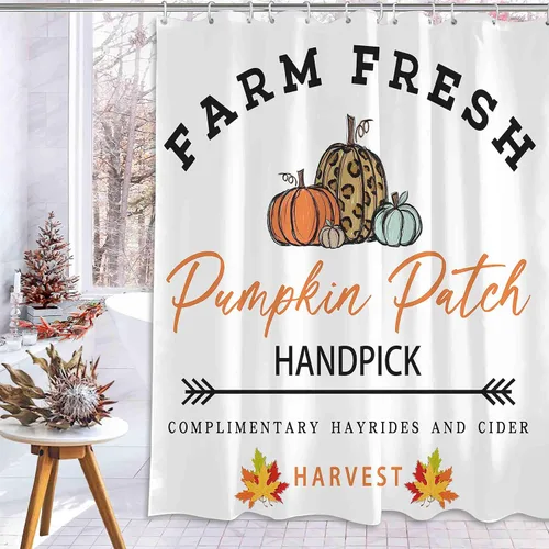 Miniatura 21 de Cortina de ducha de fantasma, tela impermeable con ganchos, 72 x 72 pulgadas, perfecta para decoración de baño de Halloween Cortina de ducha