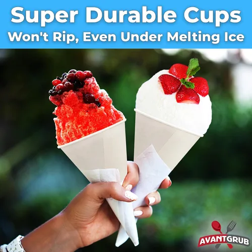 Miniatura 4 de Vasos de papel ecológicos a prueba de fugas de 6 onzas, 100 unidades. Taza de cono de nieve perfecta para fiestas de niños o bodas. Gran vaso