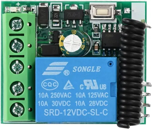 Miniatura 3 de Interruptor de control remoto inalámbrico RF para sistema de control de acceso de puerta 433MHz Voltaje de entrada de 1 canal 12V DC Abridores