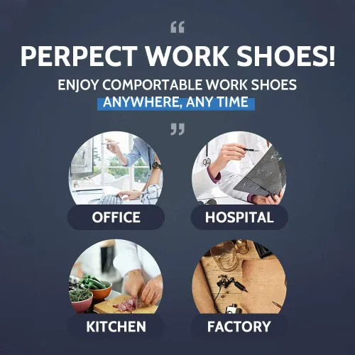 Miniatura 7 de YUNGPRIME Zapatos de trabajo antideslizantes para hombre y mujer, para enfermería, zapatos de chef