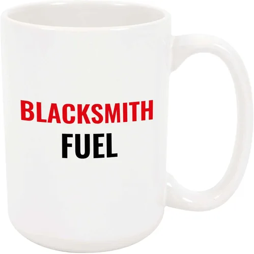 Blacksmith Fuel - Taza de café divertida idea de regalo para familiares, amigos, compañeros de trabajo, taza de cerámica, cumpleaños, Navidad,