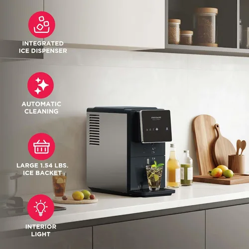 Miniatura 4 de FRIGIDAIRE Máquina de hielo de pepitas con pantalla táctil, máquina de hielo para encimera, máquina de hielo sónico con capacidad de 33 libras