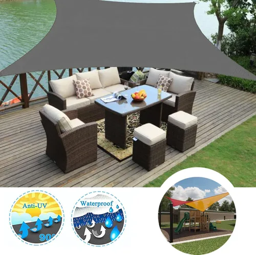 Miniatura 25 de Toldo tipo vela para exteriores, 10 x 20 pies, vela impermeable con bloqueo UV, tela resistente, protección solar, resistente al viento, grado Verde