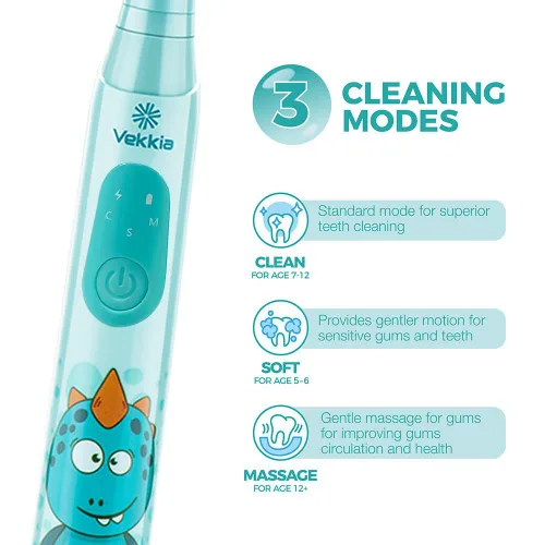 Miniatura 3 de Vekkia - Cepillos de dientes eléctricos para niños Azul