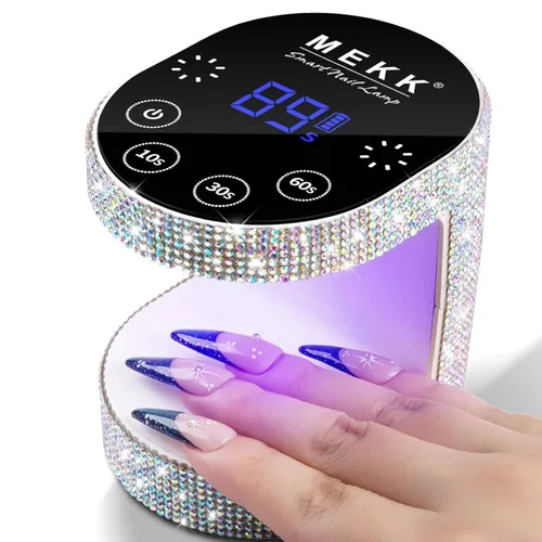 Miniatura 11 de MEKK Mini luz UV inalámbrica para uñas de gel – Mini lámpara de uñas LED UV recargable de 24 W con control táctil y sensor automático, pequeña
