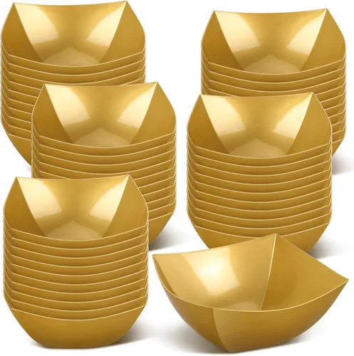 Miniatura 11 de Tanlade 50 Cuencos Cuadrados de Plástico para Servir Desechables Cuencos para Aperitivos Ensalada Recipientes Pequeños para Fiestas Barra de Dulces