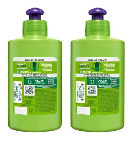 Miniatura 10 de Garnier Fructis Curl Nourish Air Dry Cream - Acondicionador sin sulfatos, crema definidora de rizos para controlar la humedad y el encrespamiento