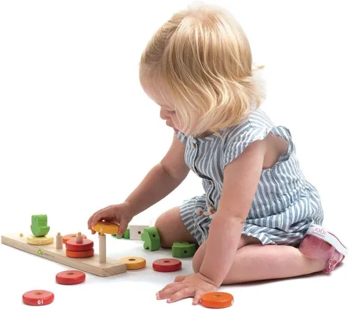Miniatura 3 de Tender Leaf Toys - Contando zanahorias - Apilador de anillos de madera - Juguete educativo para aprendizaje temprano, conteo, clasificación