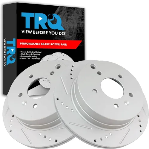 Miniatura 174 de TRQ Juego de rotores de freno de rendimiento trasero con revestimiento G premium compatible con Mazda 6 2014-2021