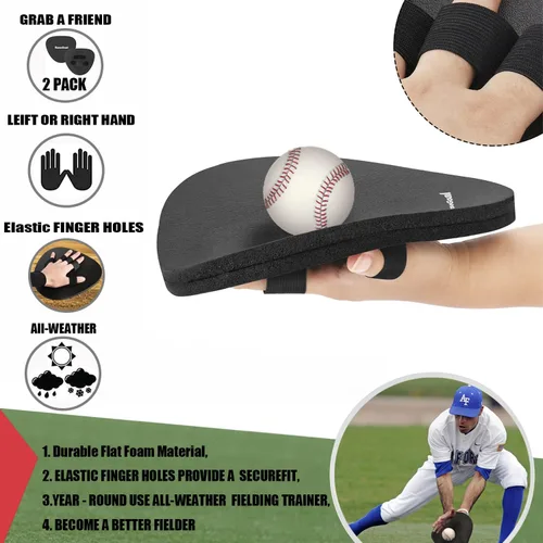 Miniatura 2 de BaseGoal Softhands - Entrenador de campo de espuma Quik Hands Batting Baseball Infield Practice con dos manos