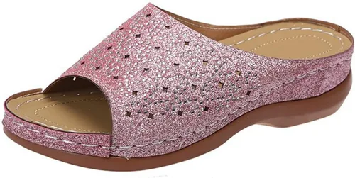 Miniatura 8 de Ladmiple - Sandalias ortopédicas de cuña para mujer, cómodas sandalias ortopédicas para caminar con soporte de arco 2024 Y-Verde