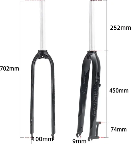 Miniatura 3 de BUCKLOS 26/27.5/29 "Mountain Bike Horquillas rígidas, 1-1/8" recto MTB freno de disco de horquilla rígida, aleación de aluminio superligera