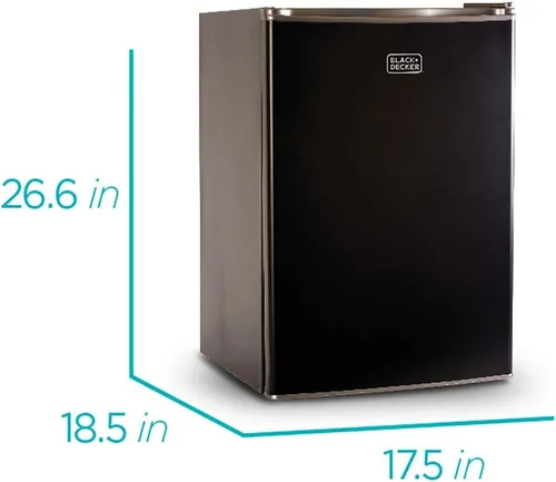 Miniatura 3 de BLACK+DECKER BCRK25B - Refrigerador compacto Energy Star de una sola puerta con congelador, 2.5 pies cúbicos, negro y horno microondas COMFEE