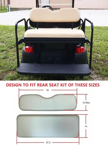 Miniatura 2 de Huskey - 4 fundas de asiento de carrito de golf delanteras y traseras para Club Car DS 2000.5-2013.5 modelos de gas y eléctricos, negro de dos tonos