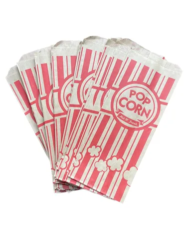 Miniatura 2 de Bolsas de papel para palomitas de maíz para fiestas, carnavales, cines, 1 oz, papel kraft ecológico (12)