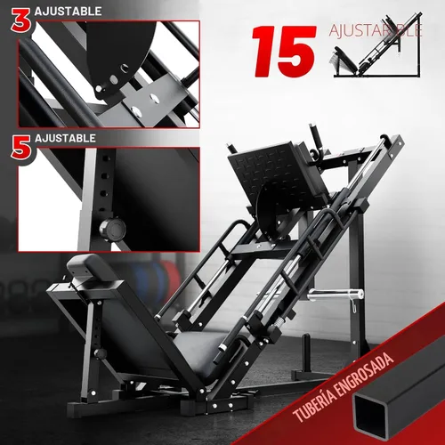 Miniatura 4 de RitFit Máquina de sentadillas para prensa de piernas, máquina profesional de prensa de piernas ajustable para gimnasio en casa con rodamiento