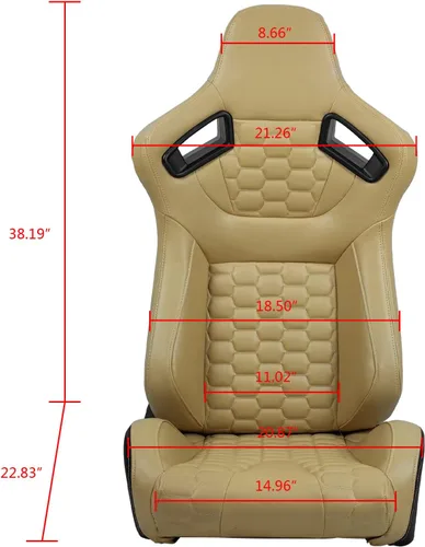 Miniatura 6 de FREEMOTOR802 Asientos Universales de Carreras, Asientos Deportivos Reclinables con Deslizadores de Doble Bloqueo Ajustables, 1 Par