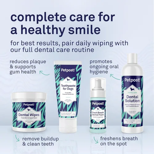 Miniatura 8 de Petpost Fresh Breath Foam for Dogs - Solución dental con sabor a menta y manzana que elimina el mal aliento - Tratamiento de limpieza dental