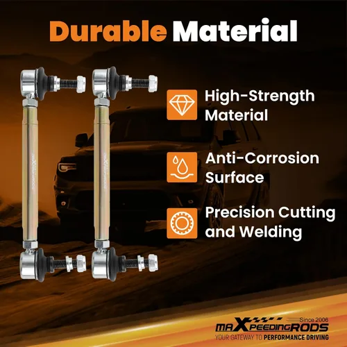 Miniatura 2 de maXpeedingrods Barras de Esfuerzo Laterales Ajustables Delanteras para BMW Serie 3 E36 E46 M3 E90 E91 E92 E93, Kit de Suspensión de Barras