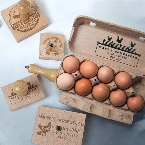 Sellos de cartón de huevos personalizados, 4 tamaños, sello de pollo personalizado, 12 diseños, sello de goma para cartón de huevos, sellos de