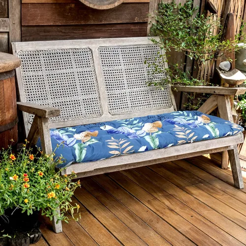 Miniatura 5 de Huwena 2 cojines para silla de salón al aire libre de 67 x 21 pulgadas, cojines para tumbona de patio con estampado floral, almohadillas gruesas