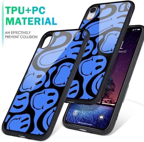 Miniatura 5 de Compatible con iPhone 7/8/SE 2020, cubierta trasera dura con patrón de arte divertido azul divertido lindo para mujeres y niños