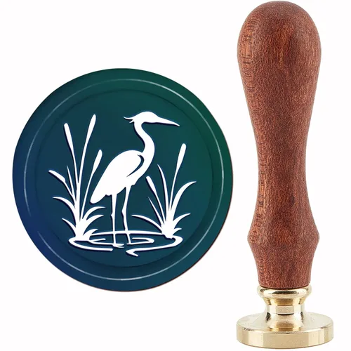 Miniatura 13 de CRASPIRE Sello de cera de huella – Oso, luna de bosque de 1.181 in, cabeza de latón extraíble retro vintage con mango de madera para invitaciones