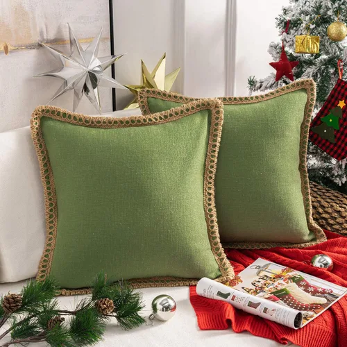 Miniatura 6 de Phantoscope Farmhouse - Fundas de almohada decorativas para exteriores, Poliéster & Mezcla de poliéster, Beige, 18" x 18