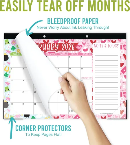 Miniatura 6 de Hadley Designs Calendario de Escritorio Grande 2026-2027 - Calendario de Escritorio 2026, Calendarios de Escritorio de 18 Meses para Hogar, Oficina