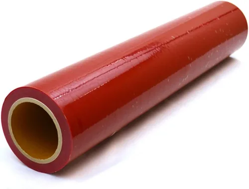 ShuBee® Red Carpet Treatment® - Rollo de película de protección para contratistas, renovación, pintura y mudanza, rojo de alta visibilidad, adhesivo