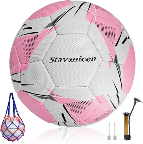 Balón de fútbol tamaño 5 con bomba y aguja, kit de pelota de fútbol de poliuretano suave para interiores y exteriores, práctica, entrenamiento,