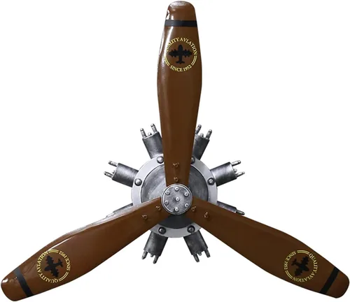 Decoración de pared de hélice de avión KTV de metal, hélice mecánica montada en la pared de estilo industrial retro, escultura de pared de hierro