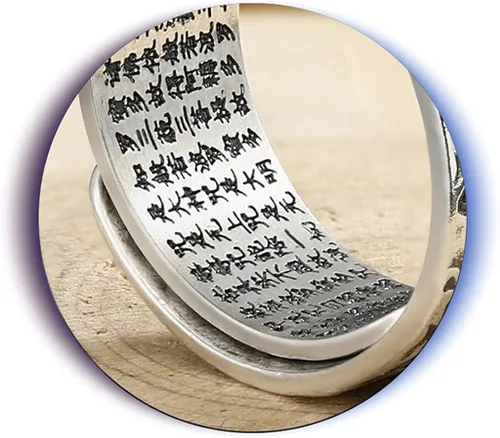 Miniatura 3 de SANGHAI Feng Shui Pixiu Anillo Feng Shui Pixiu Mani Mantra Protección de Riqueza Anillo Amuleto Riqueza Abierto Abierto Anillo Budista Joyería