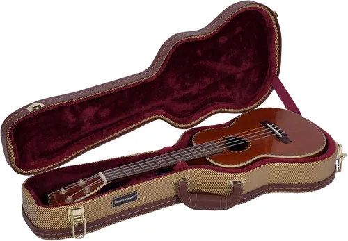 Crossrock Estuche de madera rígida para ukelele tenor, tweed de vinilo (CRW620TUTW)