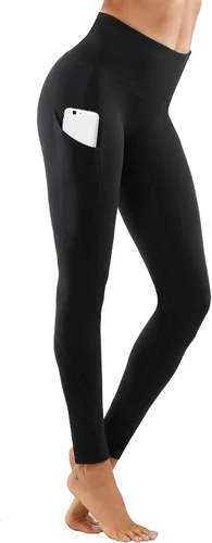 Miniatura 3 de Lingswallow - Pantalones deportivos de tiro alto para yoga, diseño elástico en 4 direcciones con control de abdomen y bolsillos, leggings