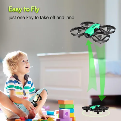 Miniatura 5 de Loolinn Dron para niños de 8 años o más, regalo con cámara, mini dron, cuadricóptero con control remoto con cámara ajustable de 90°, seguro