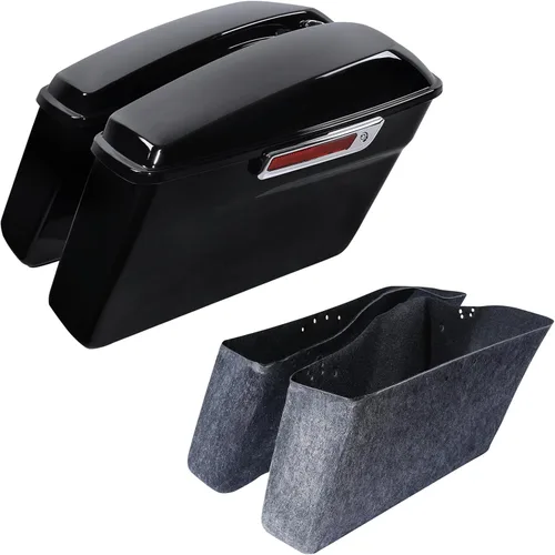 Miniatura 16 de SLMOTO Alforjas rígidas para motocicleta para Harley, alforjas rígidas con soportes de conversión negros, compatibles con Harley Street Glide