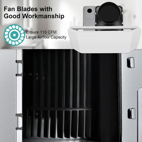 Miniatura 4 de JOEAONZ - Ventilador de extracción para baño de montaje en techo 110 CFM, ventilador de ventilación silencioso de 1.5 sones con rejilla oculta