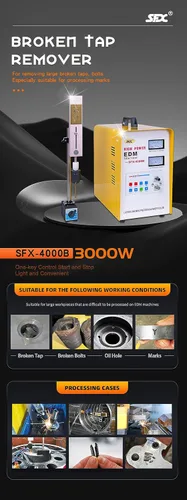 Miniatura 2 de Desintegrador de metal portátil SFX-4000B 3000W Spark erosión de grifos rotos, taladro, máquina removedor de quemador de grifo