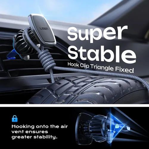Miniatura 5 de LISEN Soporte magnético para teléfono para automóvil, soporte magnético para teléfono con clip mejorado y 6 imanes fuertes, imán magnético