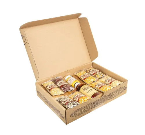 Amish Country Popcorn | Juegos de regalo variados de 4 onzas | Estilo antiguo, sin OMG y sin gluten (Juego de regalo cerrado variado, 8-4 onzas)