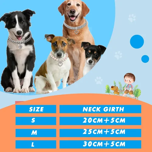 Miniatura 2 de Juego de 4 collares de perlas de diamantes de imitación para perro y gato, correa ajustable para el cuello con diamantes de imitación de cristal