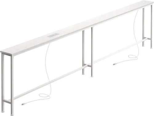 Miniatura 22 de SUPERJARE AST001Z - Mesa de sofá de 79 pulgadas con 2 tomas de corriente y puertos USB-C, mesa consola estrecha de 5.9 pulgadas con almacenamiento