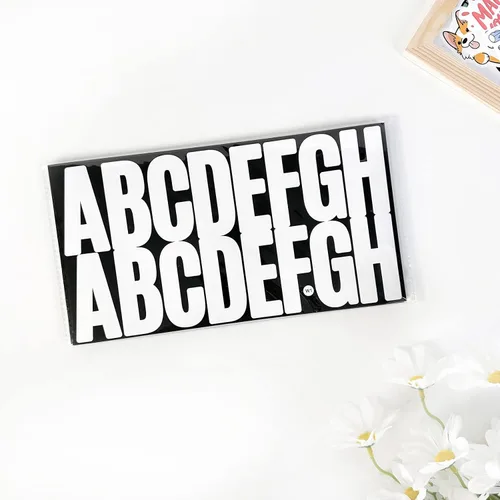 Miniatura 8 de 400 calcomanías de letras grandes de 2.5 pulgadas, 24 hojas, calcomanías autoadhesivas con números del alfabeto blanco para tablones de anuncios