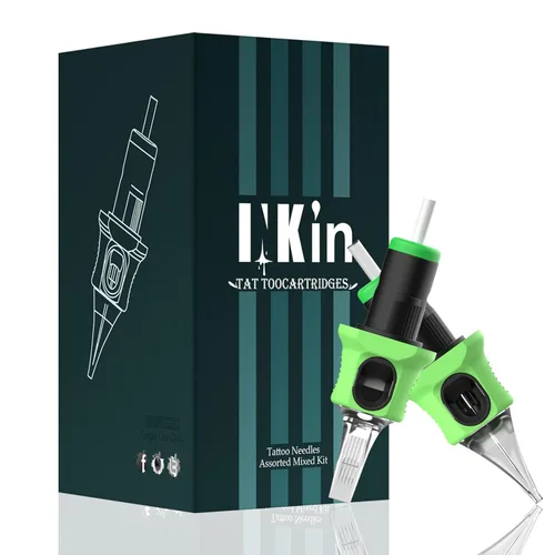INKin Kelly Cartuchos de tatuaje agujas 40 piezas mixtas #10 Bugpin curvado/redondo Magnum M-Taper 7RM 9RM 11RM 15RM 17RM