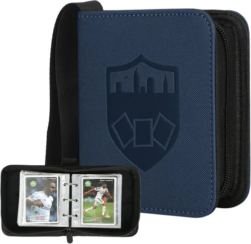 Miniatura 38 de GERMUN Carpeta de tarjetas de poliuretano, 16 bolsillos, carpetas de soporte premium para más de 1000 tarjetas, álbum de bolsillo de doble cara